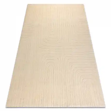 Dywan TEXTURA 488.05.LA100 wełniany OSTA - Linie, geometryczny strukturalny krem Oferta