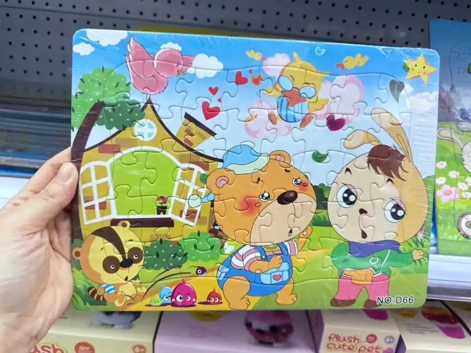 Puzzle dla dzieci PK12121 Zwierzątka i Domek - Kolorowa Układanka Tani