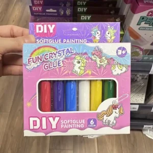 Zestaw DIY Fun Crystal Soft Glue Painting 6 kolorów - Jednorożce Bestseller