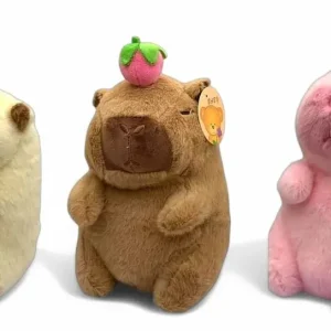 Wysoka jakość Maskotka Pluszowa 23cm Capybara z Owocem na Głowie, Mix Kolorów
