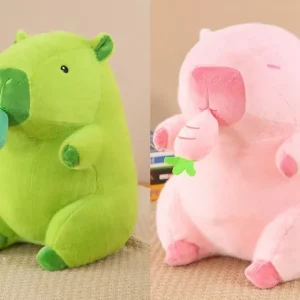 Tani Maskotka Kapibara 20cm - Zielona z Awokado / Różowa z Marchewką