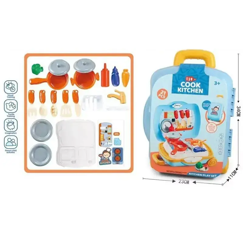 Sprawdź teraz Zestaw kuchenny Cook Kitchen w walizce 34cm, 21 elementów