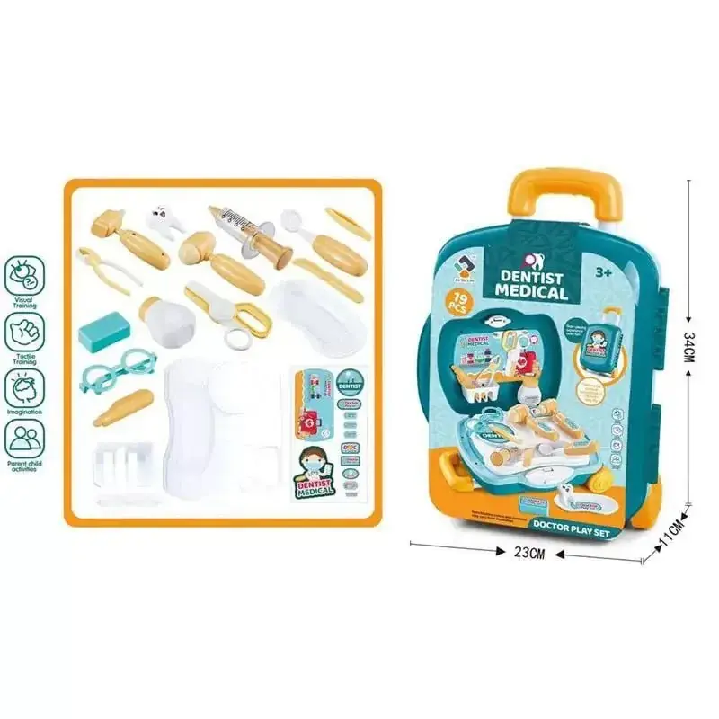 Zestaw Dentysty w Walizce na Kółkach PK13434 19el. 23x11x34cm Wybór klientów