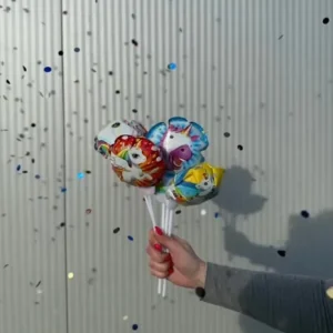 Zamów dziś Balony foliowe mini jednorożce i postacie z bajek na patyku 12 szt