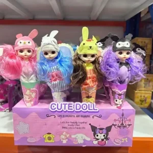 Zestaw Lalka Cute Doll - 12 szt. Mix Kolorów z Czapkami Wyprzedaż