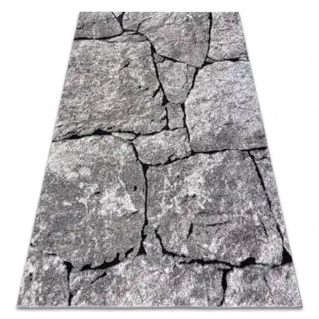 Promocja Dywan nowoczesny COZY 8985 Brick Kostka brukowa, kamień - Strukturalny, dwa poziomy runa szary