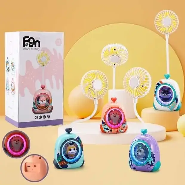 Wyprzedaż Mini Wentylator Fan Pencil Cutting z LED i USB, 6 szt. Mix