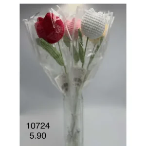 Zniżka Szydełkowe Kwiatki Tulipany Mix Kolorów - 12 szt.
