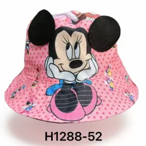 Czapka Dziecięca Rybaczka Minnie Myszka Różowa z Uszami 52 Tani
