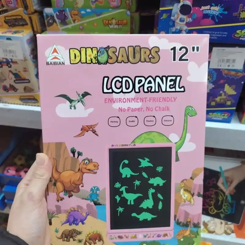 Wyprzedaż Tablet graficzny LCD 12" Dinosaurs różowy - Panel do rysowania