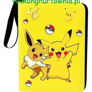 Album na 400 Kart Pokemon Żółty Pikachu i Eevee z Zamkiem Wysoka jakość