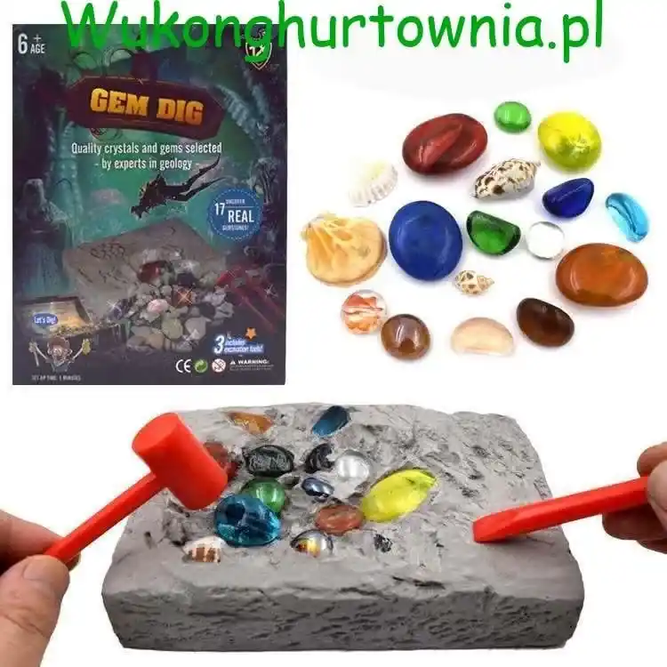Tylko dziś Zabawka Gem Dig Zestaw Wykopaliskowy 17 Klejnotów 6 szt