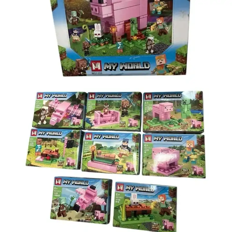 Klocki My World 16 szt - Zestaw Konstrukcyjny 8w1 Motyw Świnka Najlepsza cena