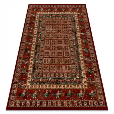 Dywan wełniany KASHQAI 4301 300 orientalny, ramka terakota / zielony Tani