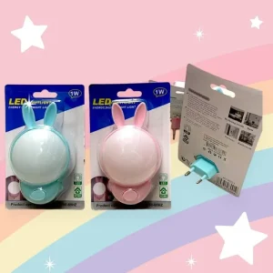 Wyjątkowa oferta Lampa nocna do gniazdka LED 1W Królik Mix kolorów 12szt