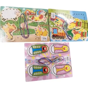 Zabawka Drewniane Puzzle Przeplatanka Edukacyjna Mix Wzorów 12szt Darmowy zwrot
