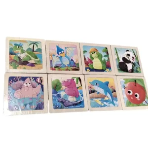 Zabawka Logiczna Puzzle Drewniane Układanka Mix Wzorów 24 szt. Taniej