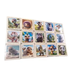 Taniej Drewniana Zabawka Logiczna Puzzle Zwierzęta 24 szt. Mix