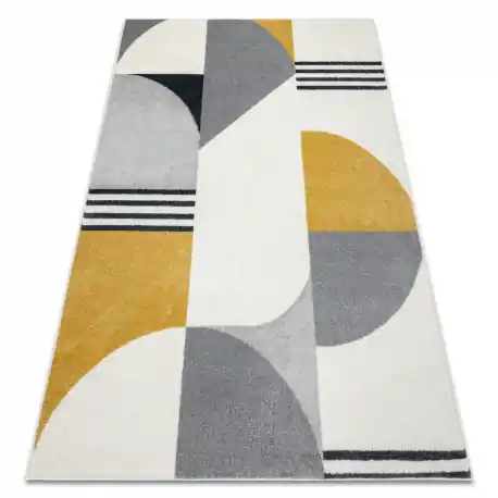Oferta limitowana Dywan FUSION 1327 biały / ciemny szary / złoty - Geometryczny, nowoczesny, abstrakcyjny