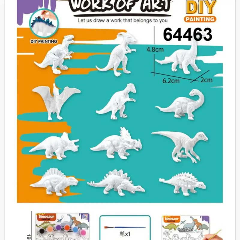 Taniej Zestaw do Malowania DIY Dinozaury 12 szt. Figurki z Farbami