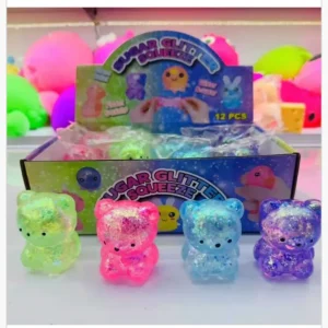 Zabawka Squeeze Toys Misie Sugar Glitter z Brokatem 24 szt. Nie przegap