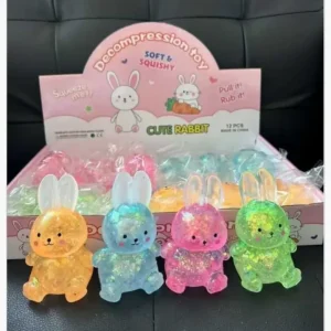 Zabawka Squeeze Toys Królik z Brokatem Gniotek Antystresowy 12 szt. Tylko do końca tygodnia