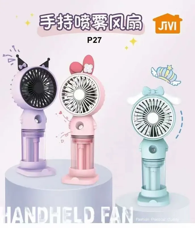 Zabawka Mini Fan JIVI P27 z mgiełką, ręczny wiatraczek mix wzorów Wyprzedaż
