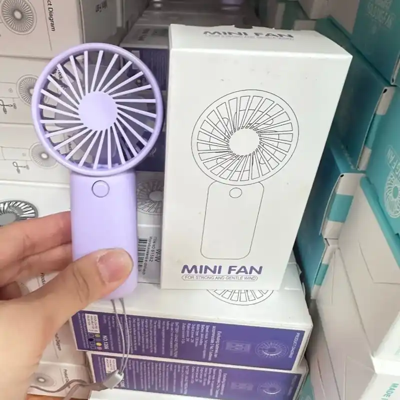 Zabawka Mini Fan Przenośny Wentylator Ręczny Fioletowy 12szt Rabat