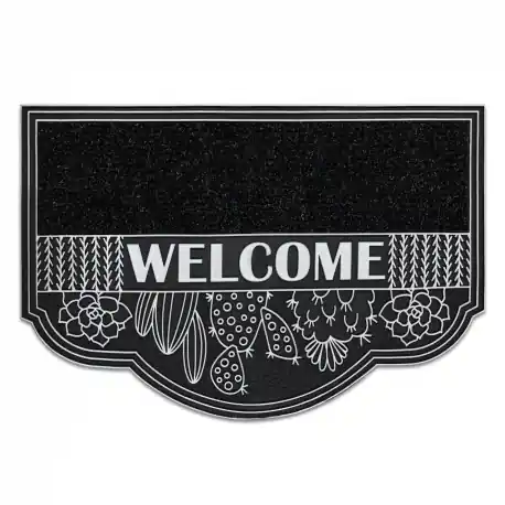 Bezpieczne zakupy Wycieraczka BH 239 Welcome, antypoślizgowa, zewnętrzna, wewnętrzna, na gumie - srebrny
