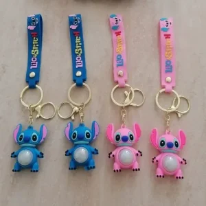 Tani Brelok do Kluczy Świecący Stitch z Paskiem Mix Kolorów 24szt