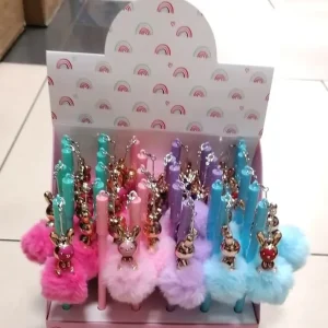 Taniej Długopis 30PCS z puszystym pomponem i zawieszką królik - mix