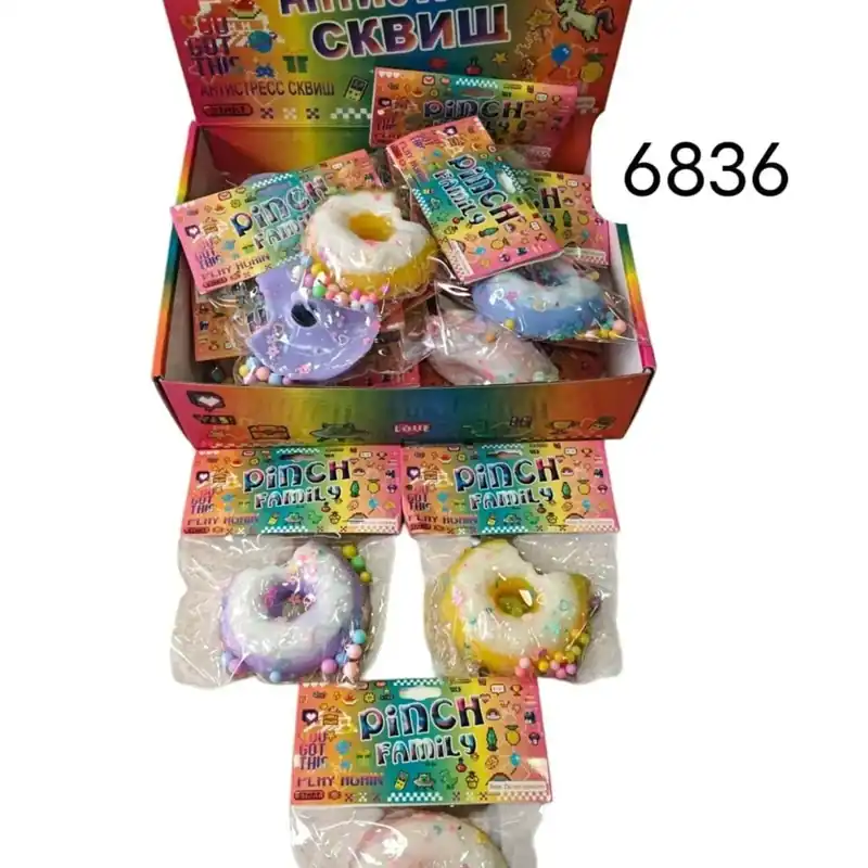 Zabawka Gniotki Donut Squeeze Pinch Family, 18 szt. Tani