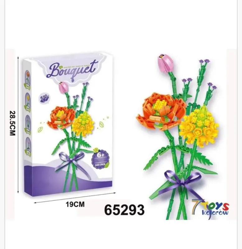 Wyjątkowa oferta Klocki Kwiaty Bukiet 300+PCS, 28.5cm, Zestaw Konstrukcyjny 7 Toys