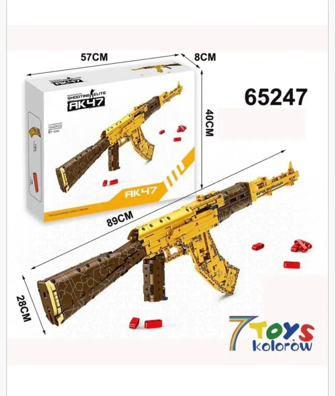 Klocki Pistolet AK47 Shooting Elite 1548PCS Złoty 89cm Tylko dziś