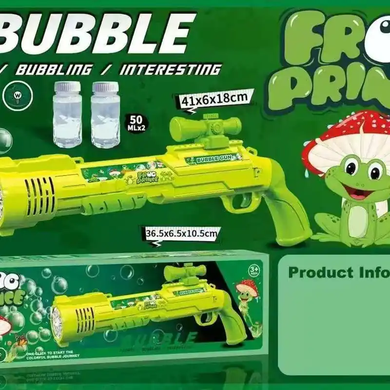 Pistolety Bubble Gun Frog Prince 36,5cm + Płyn 2x50ml Oferta
