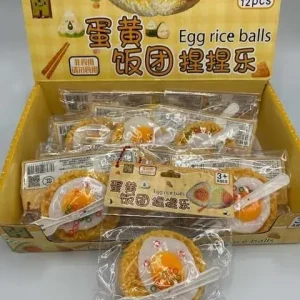 Zabawka Egg Rice Balls - Gniotek Jajko Sadzone na Ryżu 12szt Oferta czasowa