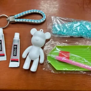 Zabawka Diamentowe DIY Brelok Miś Zestaw Kreatywny 12 szt. Popularny