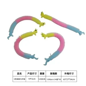 Zabawkowe Jednorożce Pop Tube Różowo-Żółto-Niebieskie 19x2cm 50szt Obniżka ceny