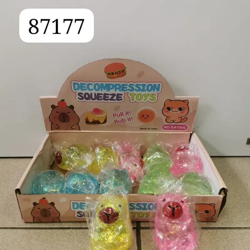 Zabawka Squeeze Toys Gniotek Zwierzątko z Brokatem 12 szt. Szybka wysyłka