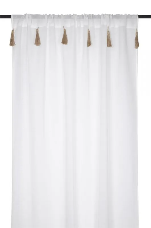 Firana boho IBIZA 140x260 off white Wyprzedaż