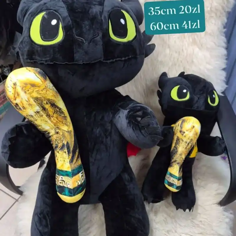 Taniej Maskotka Pluszowa Toothless Smok 60cm z Berłem