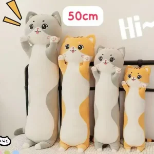 Wysoka jakość Maskotka Pluszowa Kot 50cm Szara Pomarańczowa