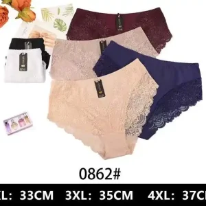 Wysoka jakość Majtki damskie 2XL-4XL beżowe granatowe bordowe 0862#