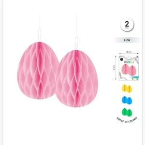 Wyprzedaż Ozdoby Wielkanocne 2PCS 8cm Różowe Jaja Papierowe