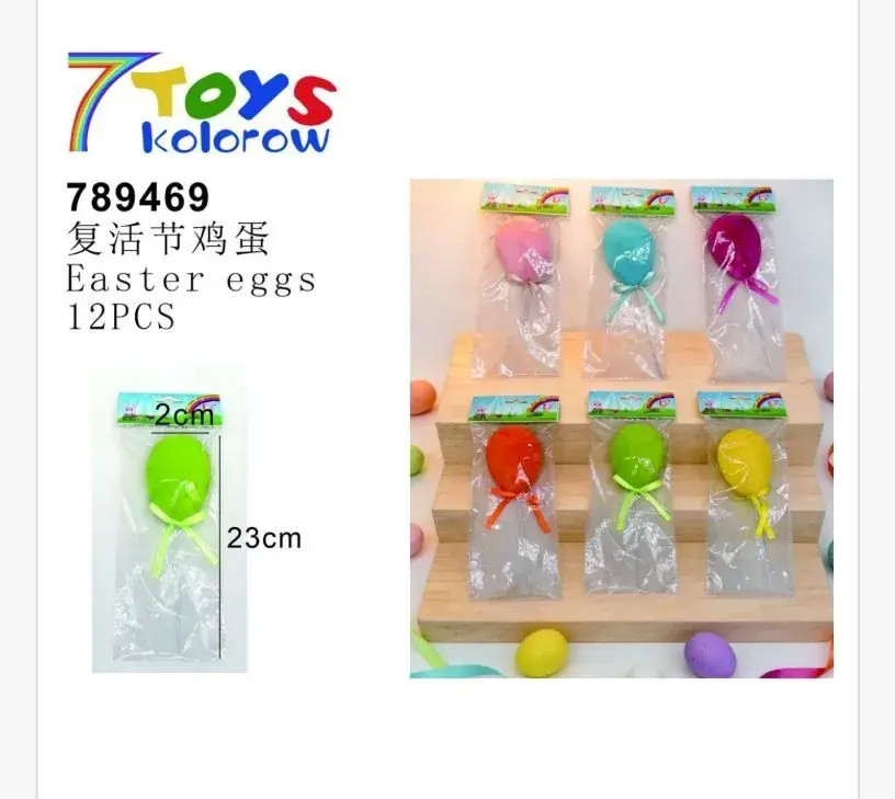 Kolorowe ozdoby wielkanocne jajka 7Toys 12 szt 20-23 cm Ostatnia szansa