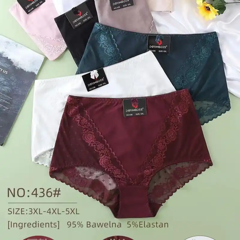 Sprawdź teraz Majtki damskie figi 95% bawełna NO:436-XXL 3XL
