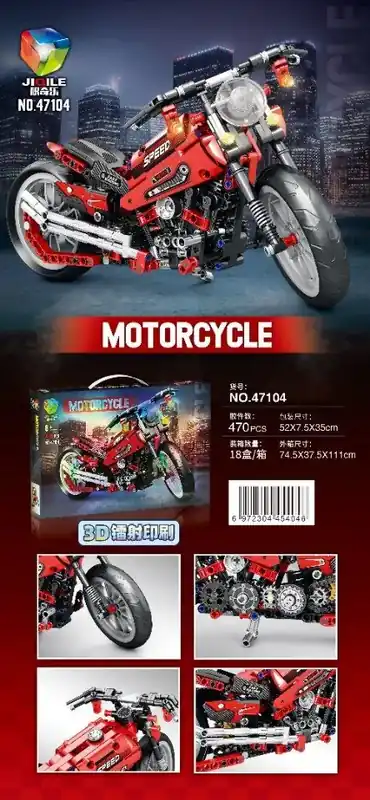 Zestaw klocków motocykl NO. A7104 czerwony Kup teraz