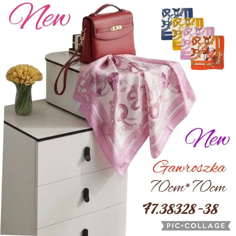 Zamów dziś Chusta Damska Gwarnroszka 70cm x 70cm Różowa W60326-183