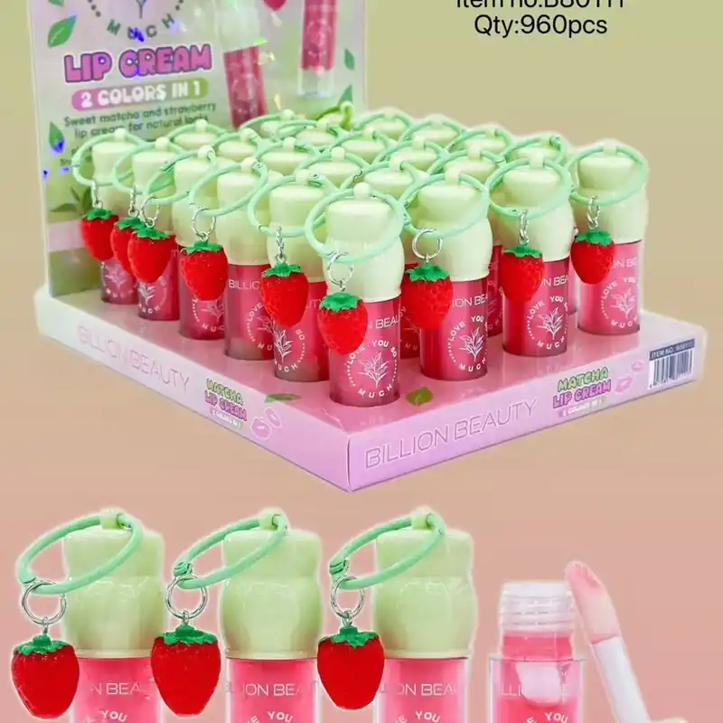 Bezpieczna płatność Lip Cream 2 Kolor in 1 Matcha & Strawberry Billion Beauty