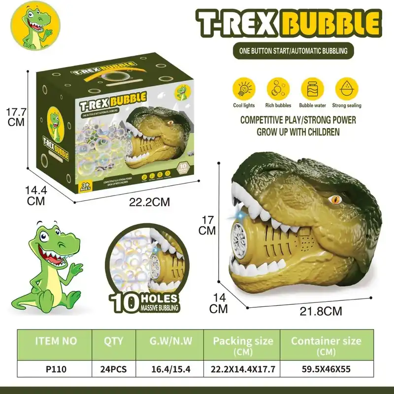 Automatyczna Maszynka do Baniek T-Rex Żółto-Zielona Ostatnia szansa
